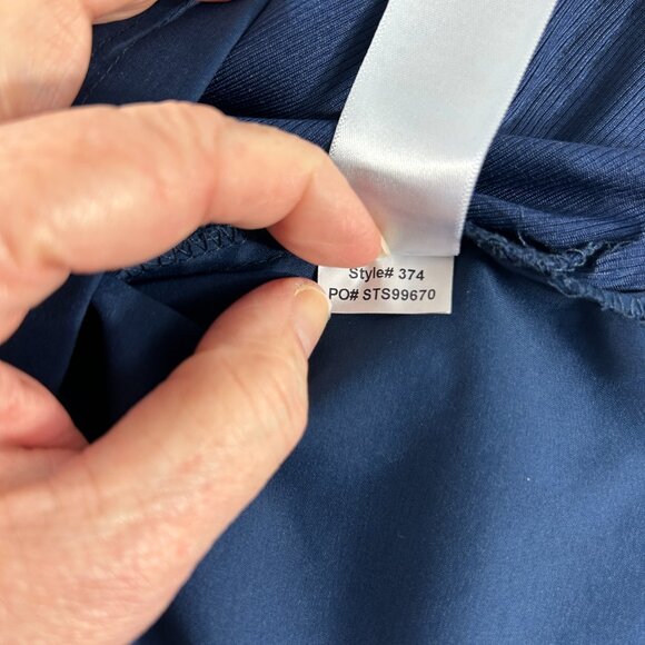 Koi Basics Katie Navy Blue Scrub Top Size 2X Style 374 Mock Wrap 4 Pockets - Picture 9 of 11